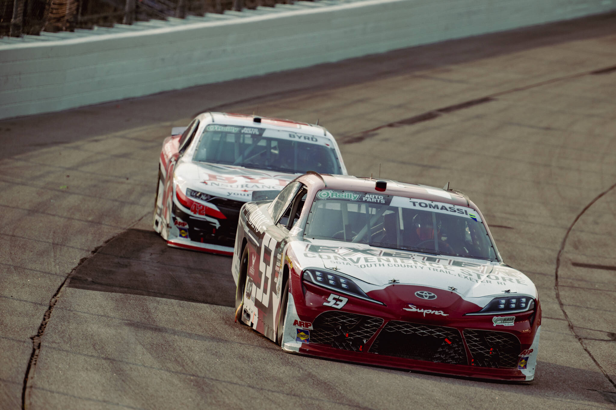 Tyler Tomassi competing during a NASCAR race weekend